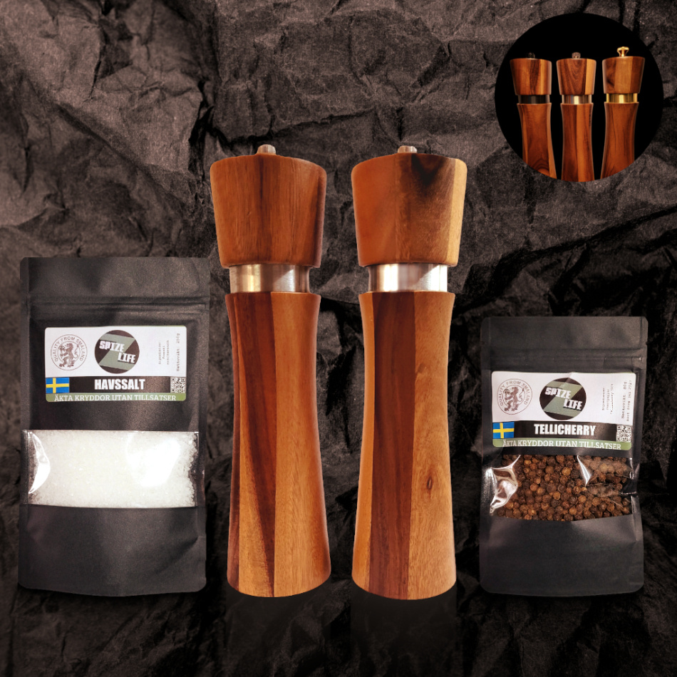 Salt- och pepparkvarn i presentförpackning