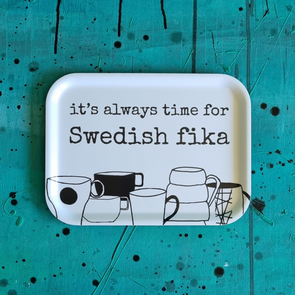 bricka SWEDISH FIKA 20x27 cm