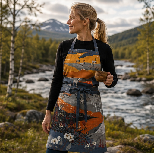 Fjällvandring orange förkläde 65x85cm